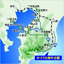かつうら海中公園の地図