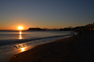 七里ヶ浜　夕日3