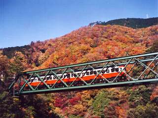 塔ノ沢駅と大平台駅の間の早川橋梁