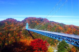 紅葉時の竜神大吊橋