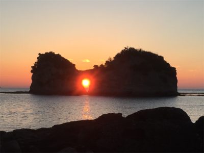 円月島の夕日