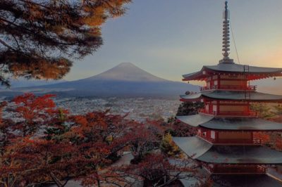 夕暮れ時 新倉山浅間公園