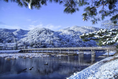 雪化粧 嵐山
