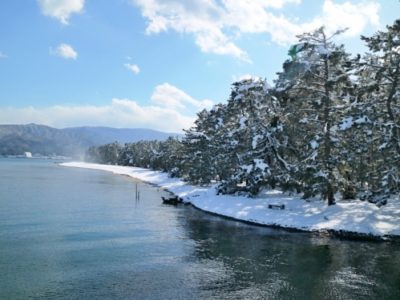 雪化粧をした「天橋立」2
