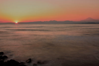 江ノ島大橋からの夕日