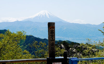 昇仙峡から富士山を望む