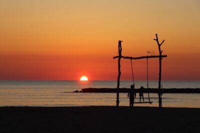夕日ヶ浦海岸 夕日