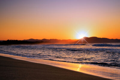 夕日ヶ浦海岸 夕日