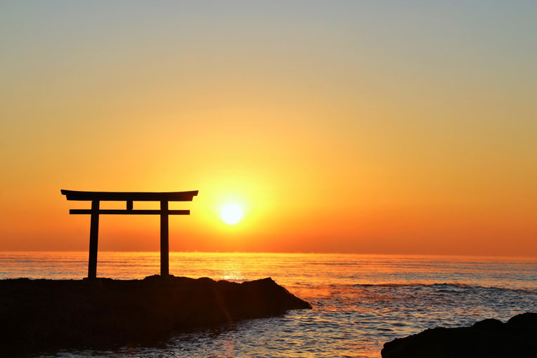 大洗磯前神社の夕暮れ
